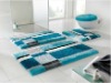 Soft polyester toilet rug set