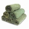 Soft towels in green colors