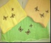 Solid bath towel with embroidery