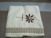 Solid  bath towel with embroidery border
