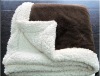 Solid super soft plush blanket with sherpa backing