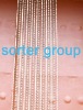 Sorter decorative metal bead chain curtain