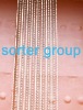 Sorter decorative metal bead chain curtain