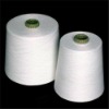 Spun polyester yarn for sewing thread