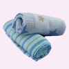 Stars and strip muslin boy baby blanket