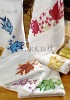 Strass embroidered dove bird towels