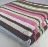 Stripe yarn dyed cotton beach terry towel