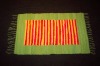 Striped cotton green rug with border