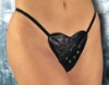 Studded Leather Heart G-String