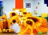 Sun flower reactive printed 100% cotton bedding set made in China strong hygroscopicity