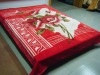 Super soft flower printed mink blanket