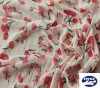 The small MOQ of 100% silk printed  chiffon  fabric with stripes  for dress ,scarf, shawl fabric making
