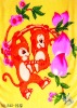 Three Little Funny Monkeies polyester blanket