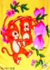 Three Little Funny Monkeies polyester blanket