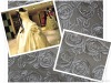 Three-dimensional  petal embroidery on polyester fabric