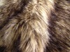 Tip-dyed & jacquard imitation raccoon skin faux fur