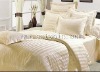 Top Rated 100% Silk Stripe Bedding Set Plain Dyed