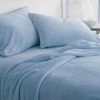 Top-rated Blue 4pcs Flannel Sheet Set-Differ Size