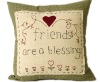Top selling"friends",back cushion 100% cotton&linen wholesale