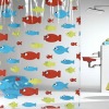 Transparent fish shower curtain