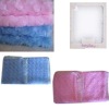 Two layer blanket (one side is flower polyester,one side is satin materials)70x110cm  blue