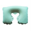 U-shape flocking inflatable travel neck pillow