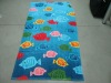 Velour and reactive printed beach towel