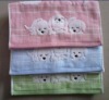 Velours and embroidered baby towel