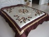 Vivid 3D appliqued flower patchwork bedspread