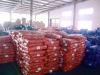Waterproof and sun-resistant orange and blue tarpaulin with UV