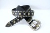 Western Rhinestone Leather Belt