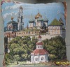 Western castle embroidered pillow / cushion cover of oil painting