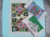 White cotton tea towel with Father Christmas