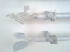 White metal curtain rods