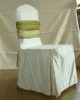 White polyester Chair cover with organza sash CVS001 for hotel/wedding/party washable fast delivery