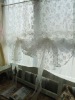 White translucent flocking window curtain