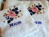 Wooden fiber embroidery bath towel