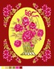 Woven polyester red flower printed blanket