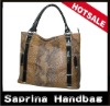#XK-10(Brown) Fashion Leather Handbag w/Croco Print