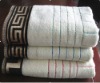 Yarn dyed border bath towel