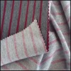 Yarn dyed striped double knit polyester fabric