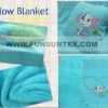 animal printed soft blue coral fleece pillow blanket