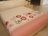 applique and embroidery floral bed cover