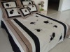 appliqued black flower Comforter bedding set
