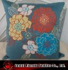appliqued embroidery poly silk cushion cover