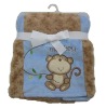 baby coral fleece blue blankets with monkey MT1745