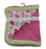 baby coral fleece pink blankets with heart MT1748