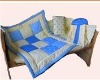 baby crib quilt set--joint blue