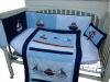 baby emb boat cotton bedding set MT2544