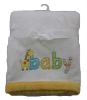 baby high quality white blanket with emb MT1118